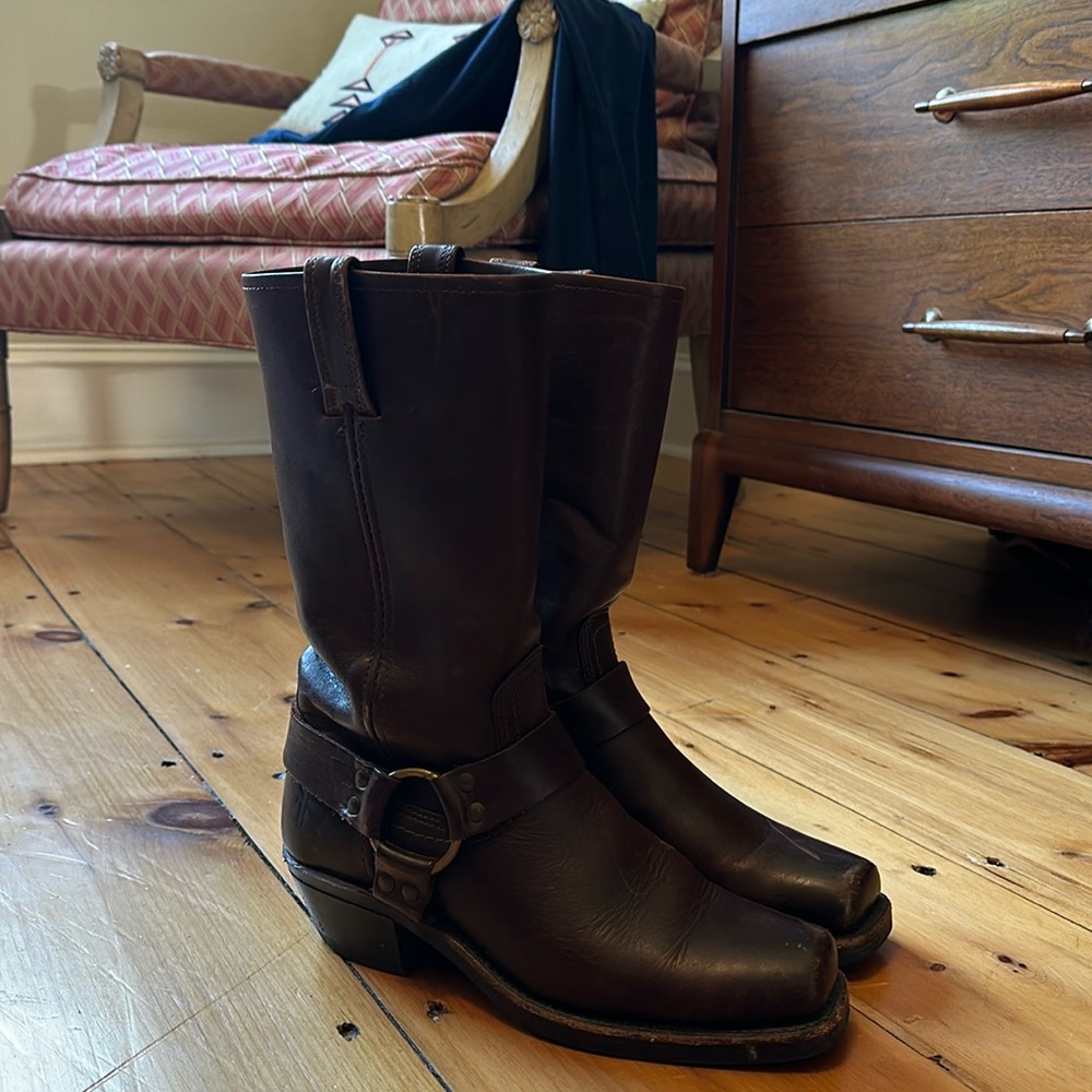 Iconic Frye harness boots
